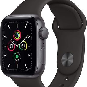 Apple Watch SE GPS, 44mm Space Gray Aluminum Case Midnight Sport Band